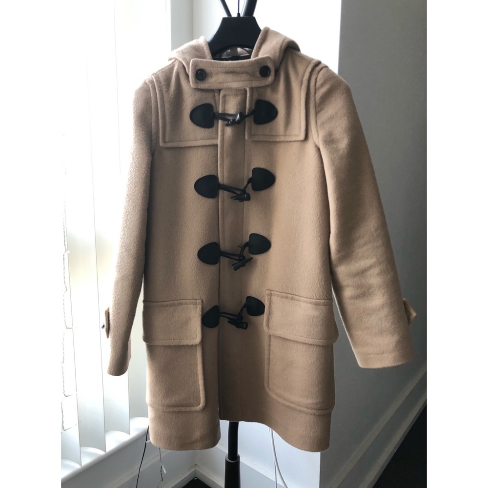Burberry Brit Duffle Coat Beige 100% Wool Like New